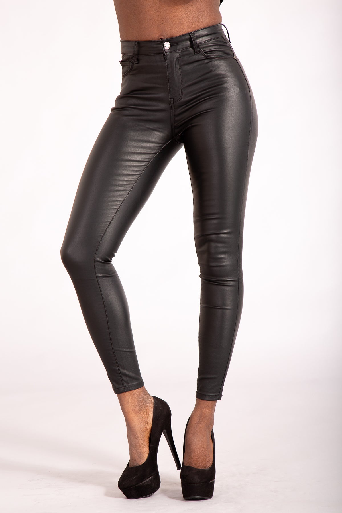 Comfortable Kandy Black Leather Look Leggings for Women – Lusty Chic
